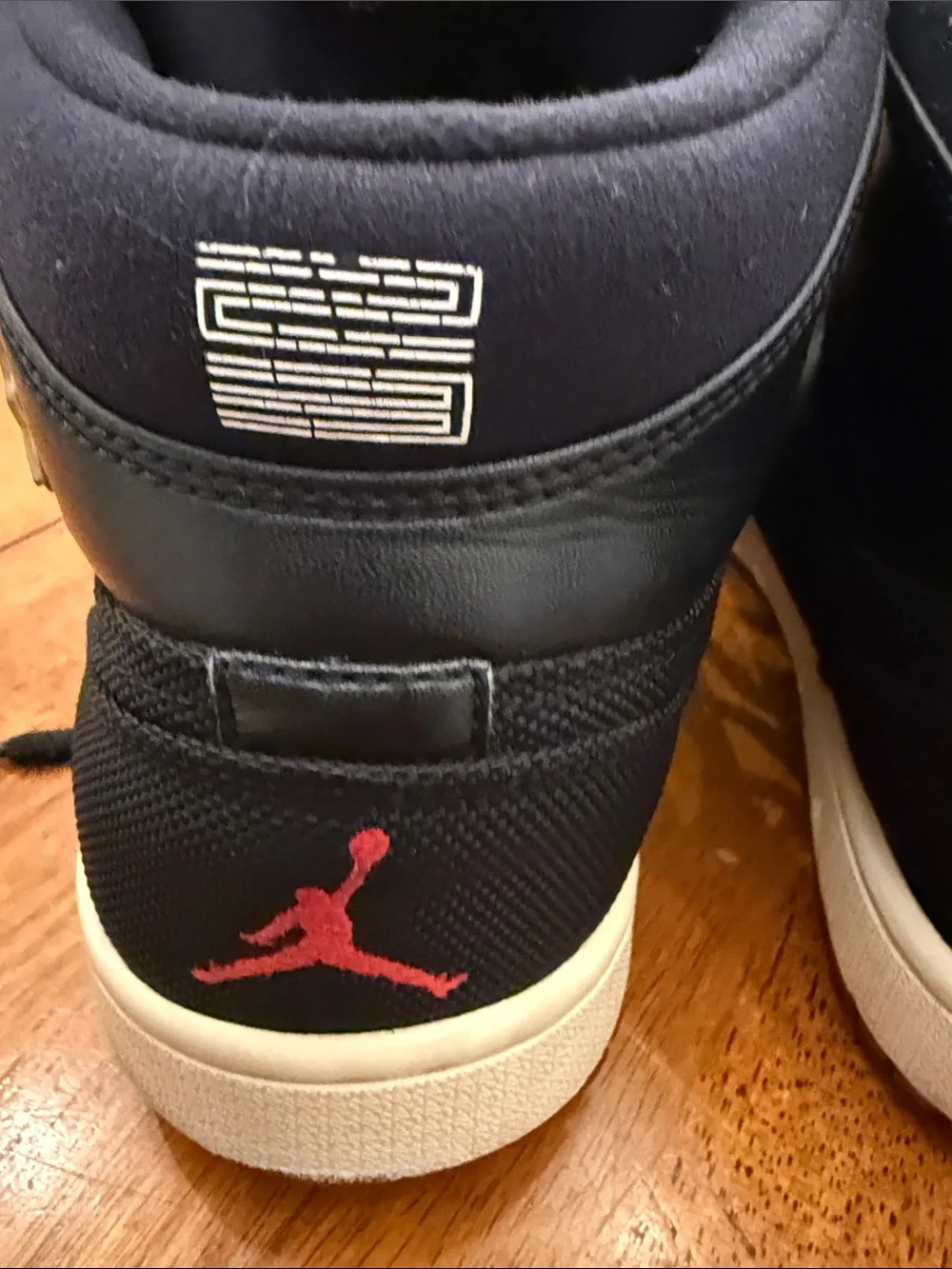 jordan Black High-Top Sneakers with Cream Midsole and Burgundy Outsole 10.5